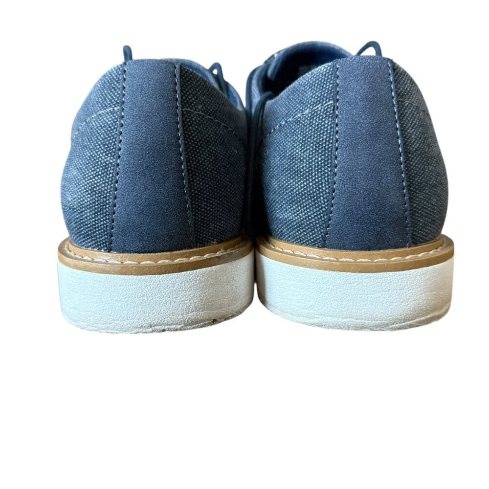 George men's blue canvas lace-up oxford shoe with a white sole